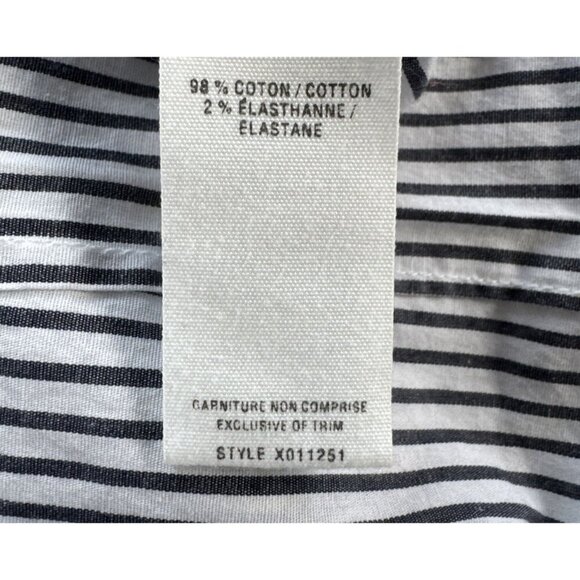 Jacob, dress shirt women's, XL, Black &white Striped button up high collar darts - Picture 15 of 16